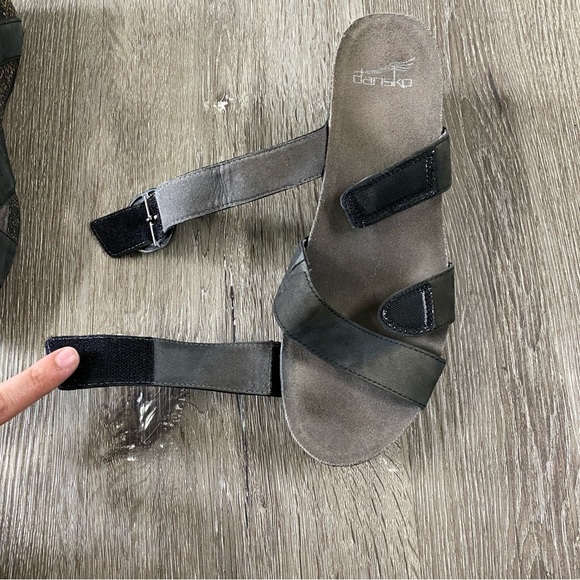 Dansko Susie Grey Wedge Nubuck Leather Slide Sandals Size 39 - Picture 6 of 8